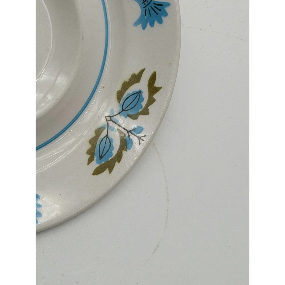 Mikasa Mediterrania Blue Bird Saucers Set of 3 Japan 4026-BL MCM Stoneware